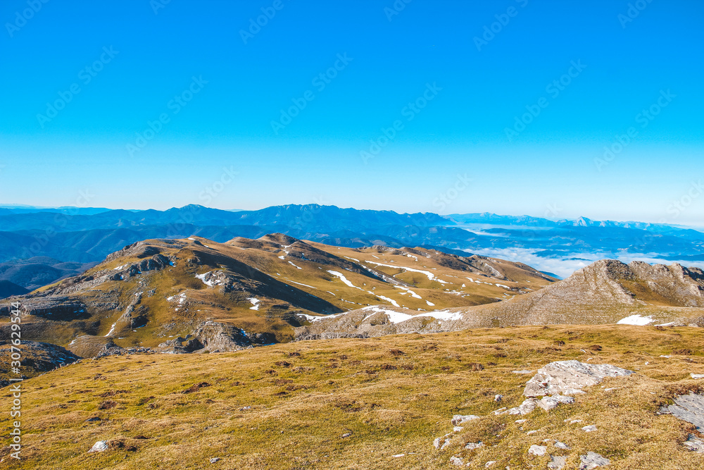 Top of the Ganbo mountain behind Txindoki in winter. Gipuzkoa Top of the Ganbo mountain behind Txindoki in winter. Gipuzkoa