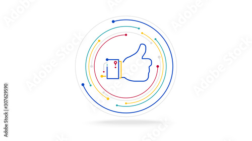 Like button futuristic ai technology concept