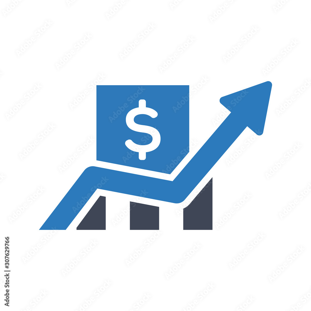 Business chart growth icon