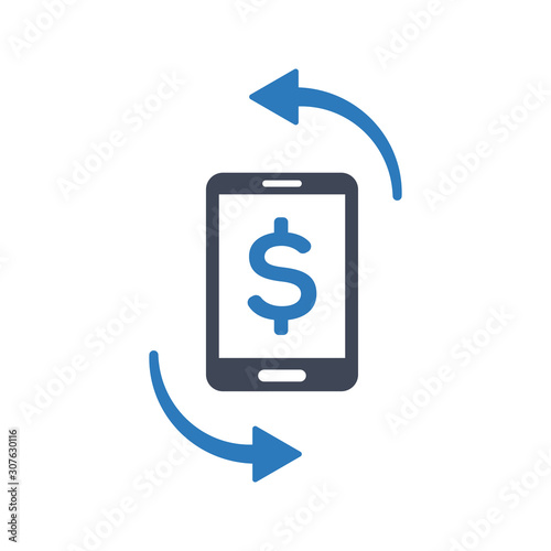 Mobile banking transaction icon