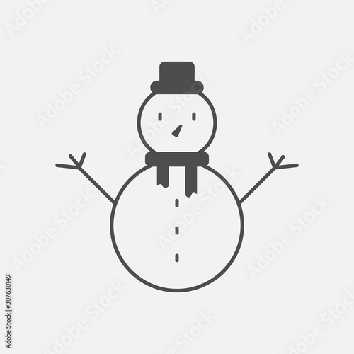 Christmas Snowman icon. New Year. Vector illustration