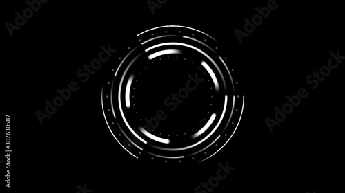 Dynamic  circle shapes spinning with alpha channel loop background