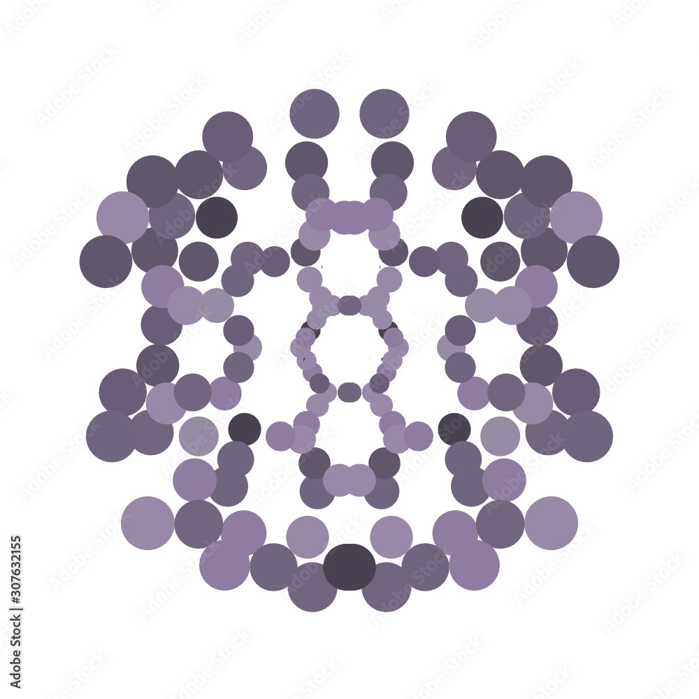 hexagon symbol made of spheres