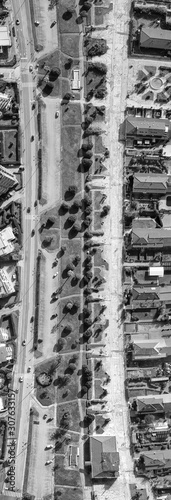 Panoramic overhead downward view of street and homes of Italy © jovannig