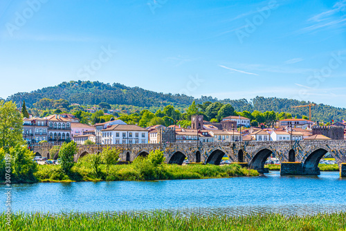 Riverside of Ponte de Lima village in Portugal photo