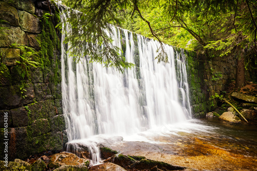 Waterfall in Karpacz, the Sudetes mountains, Poland