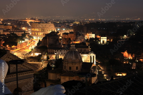 Classic night view at Rome, Italy.Rome is one of the most populated metropolitan areas in Europe