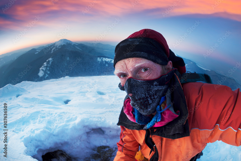 lonely climber in the cold lonely climber in the cold