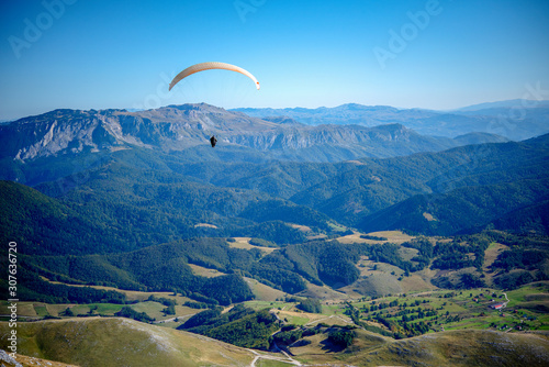Paragliding over the mountain