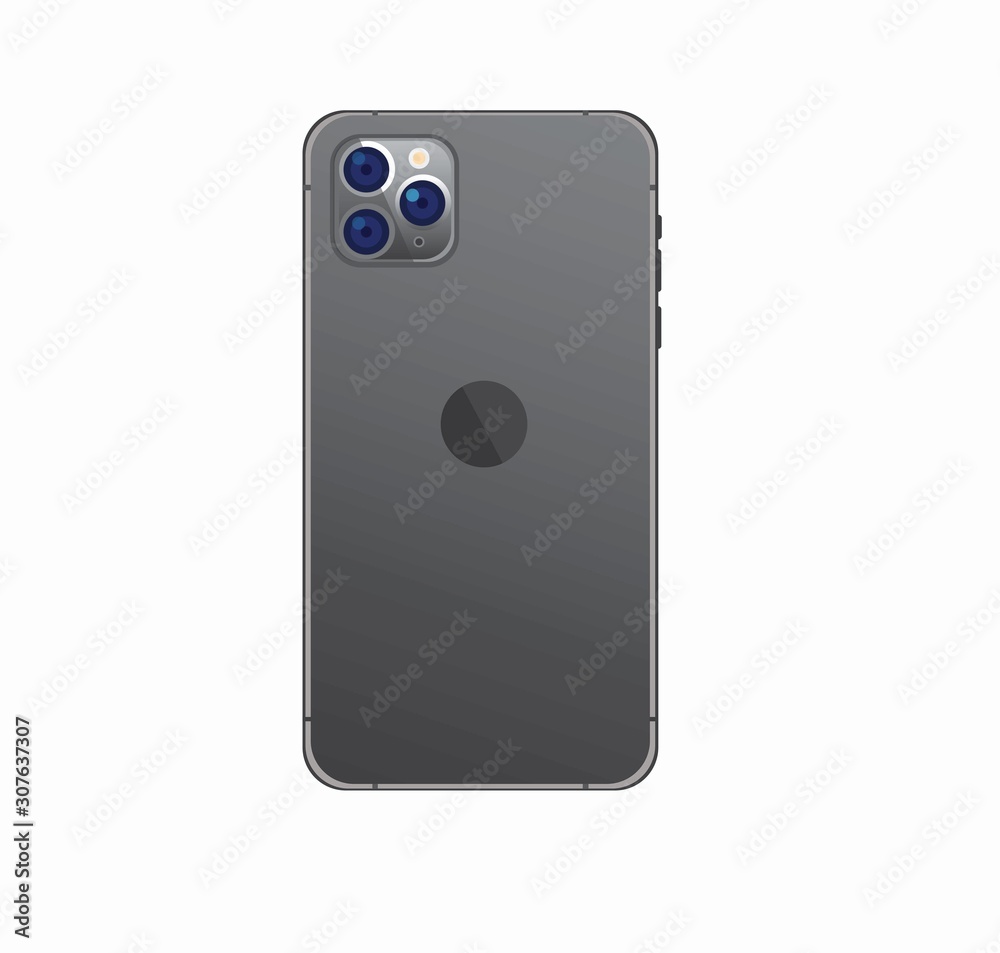realistic smartphone with 3 camera in back side illustration vector realistic smartphone with 3 camera in back side illustration vector