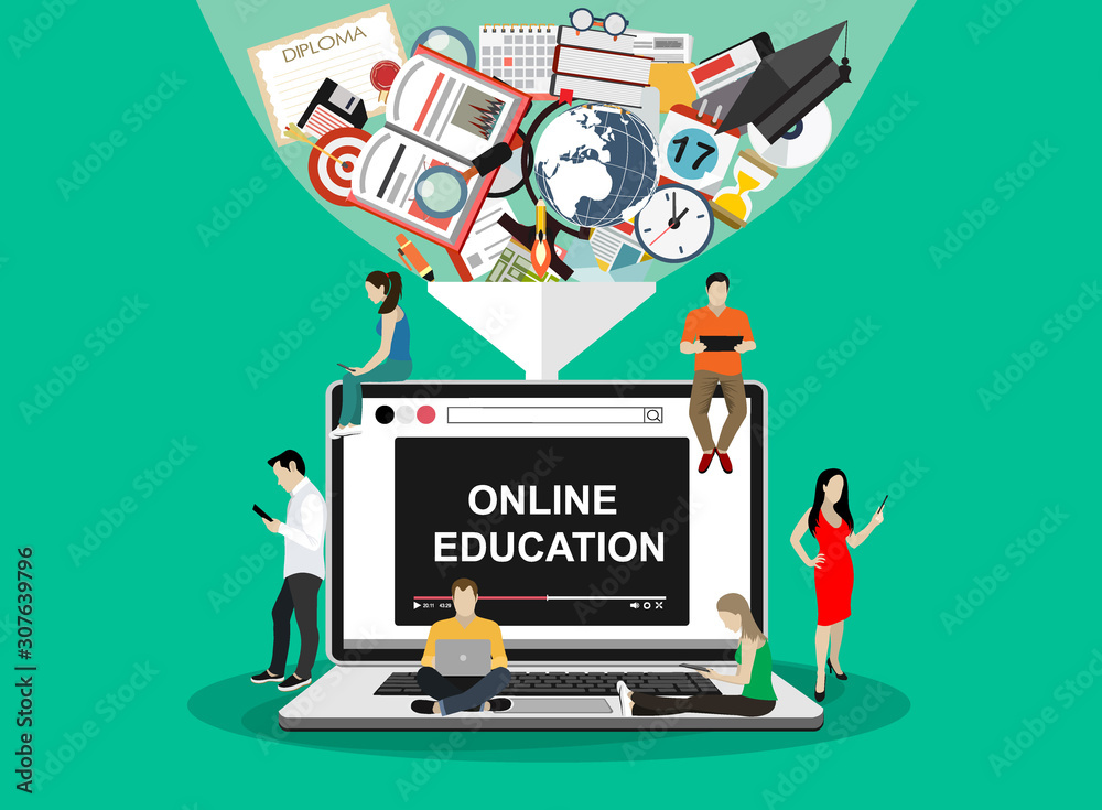 Online education concept. Vector illustration Online education concept. Vector illustration
