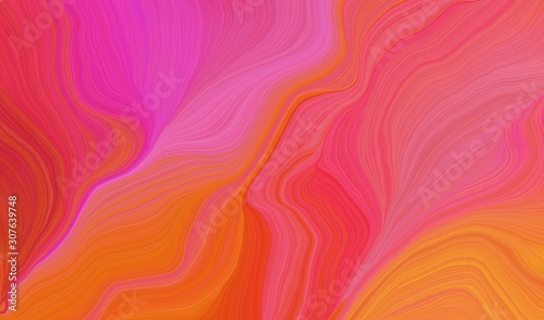 modern soft curvy waves background illustration with indian red, neon fuchsia and coffee color