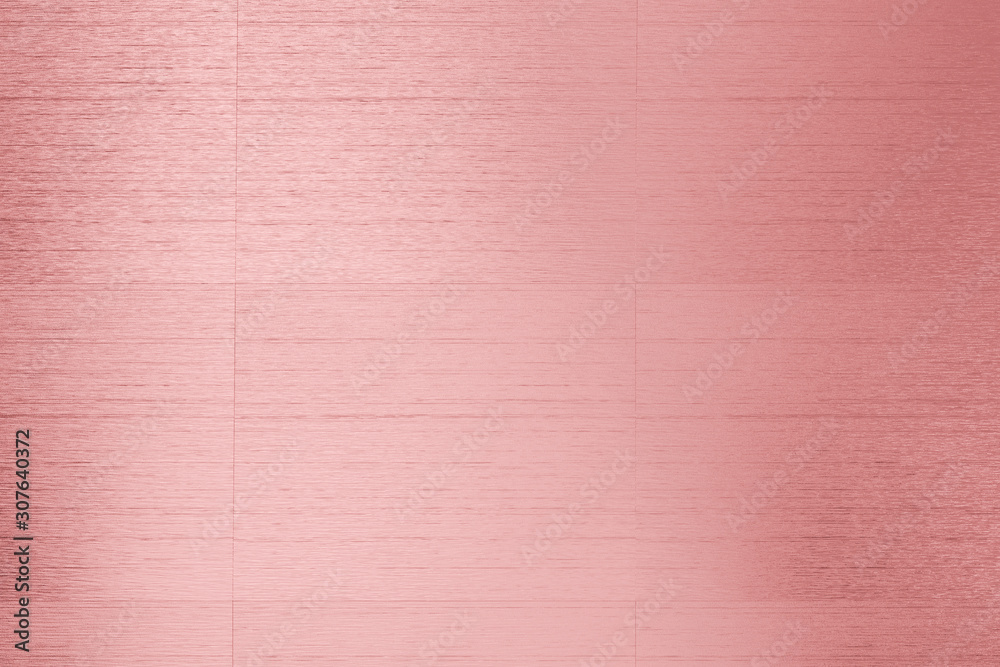 Rose gold wood plate texture background. Retro shiny wall surface