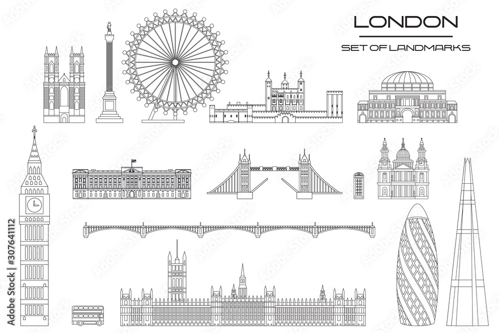 London skyline line art 1