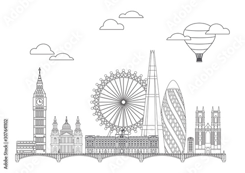 London skyline line art 2