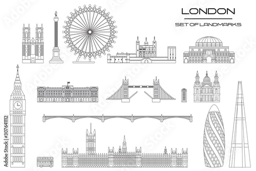 London skyline line art 1
