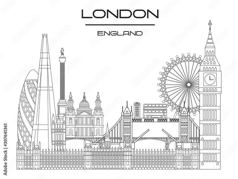 London skyline line art 9