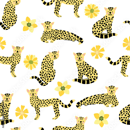 Leopard seamless pattern, vector illustration.