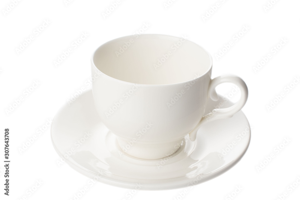 white cup and saucer on a white background white cup and saucer on a white background