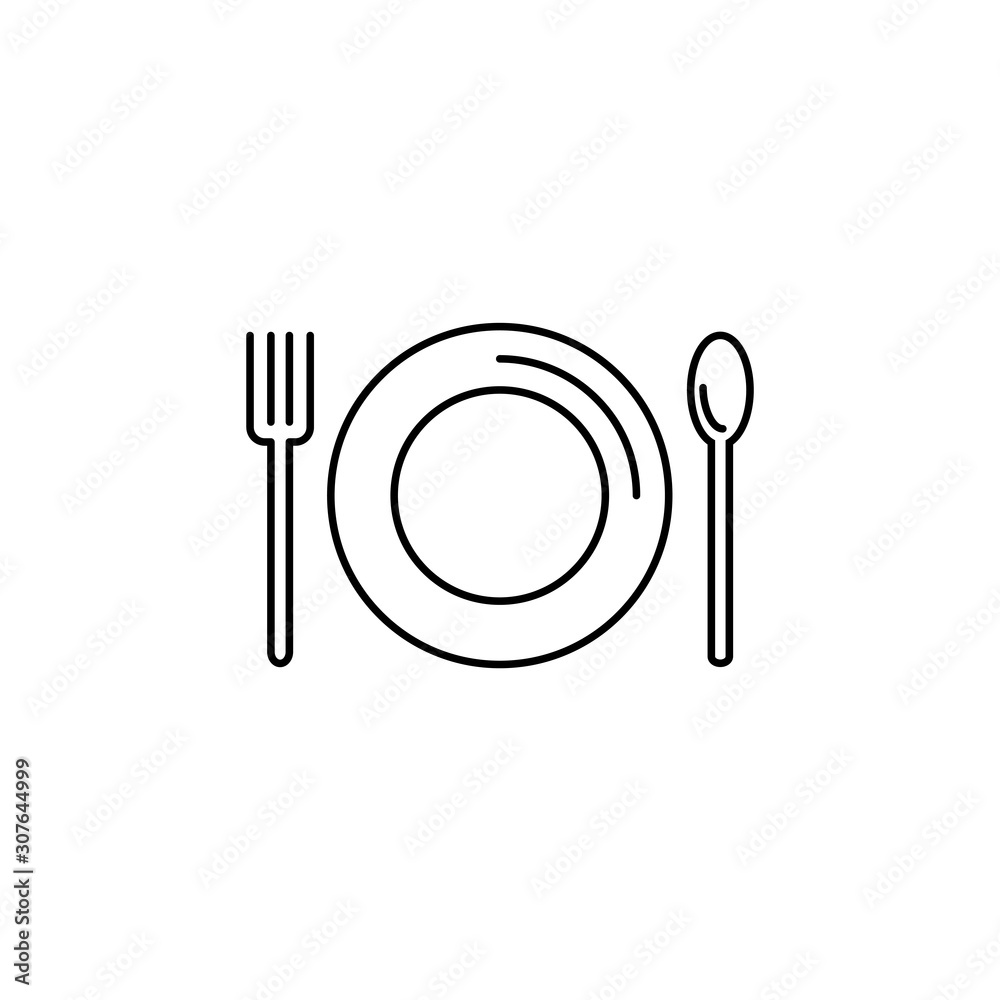 Plate fork and knife vector icon. outline flat sign for mobile concept and web design. Plate fork and knife glyph icon. Symbol, logo illustration. Vector graphics Plate fork and knife vector icon. outline flat sign for mobile concept and web design. Plate fork and knife glyph icon. Symbol, logo illustration. Vector graphics