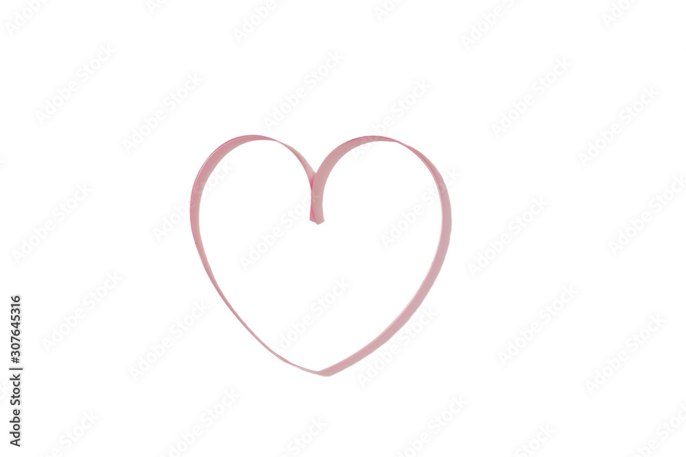 ribbon heart symbol, heart shape. cardiology concept, healthy heart