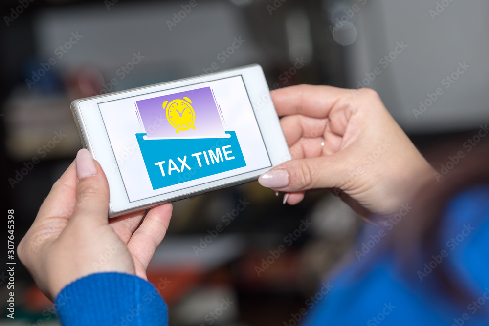 Tax time concept on a smartphone