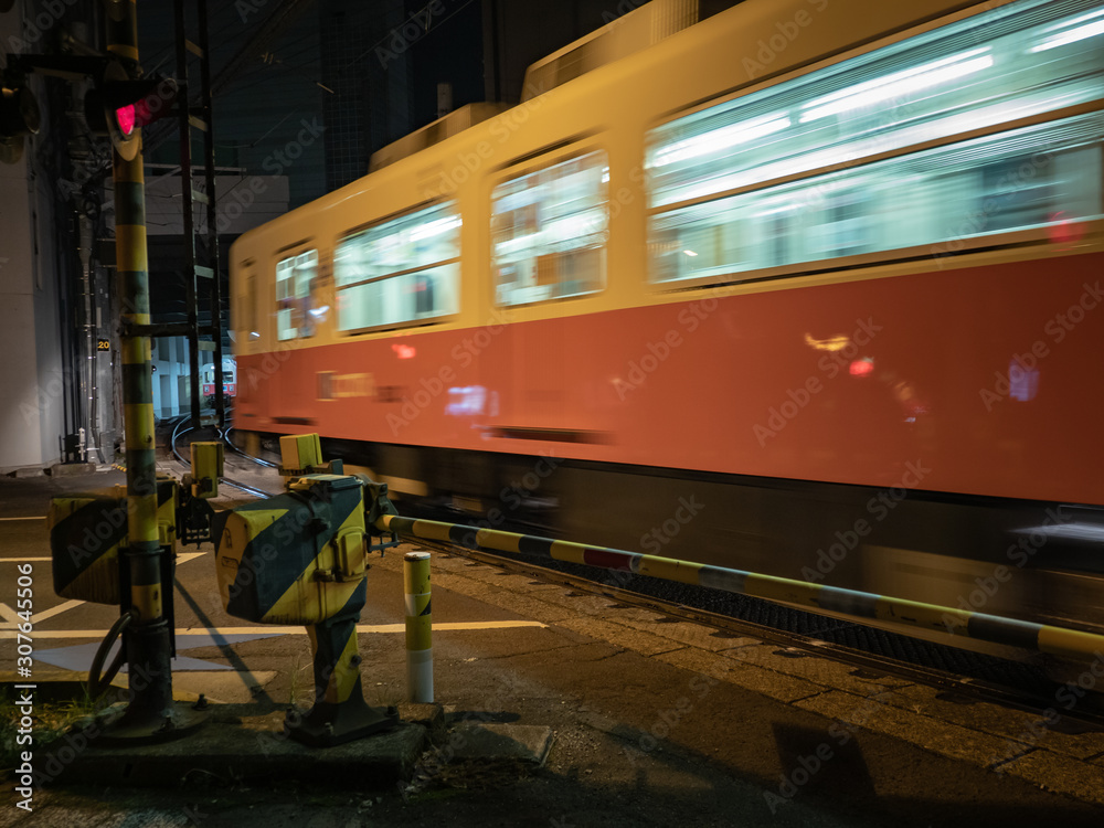 Running Train At Night 夜に電車が通り過ぎる様子 Stock Photo Adobe Stock