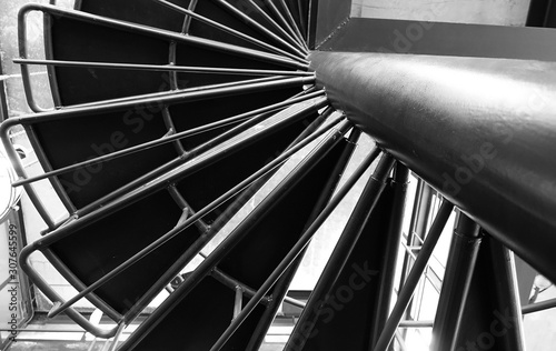 Spiral Staircase in Black and White
