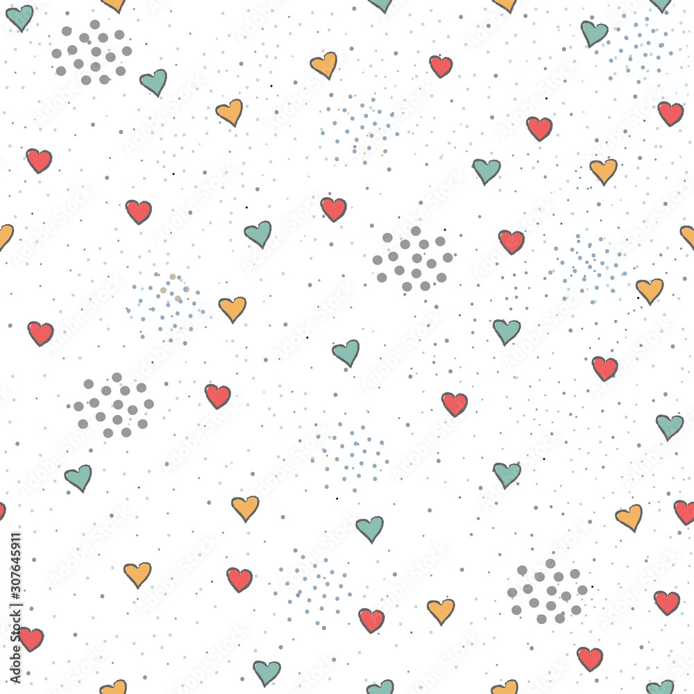 Heart Abstract Seamless Pattern. Modern Digital Design. Heart Abstract Seamless Pattern. Modern Digital Design.