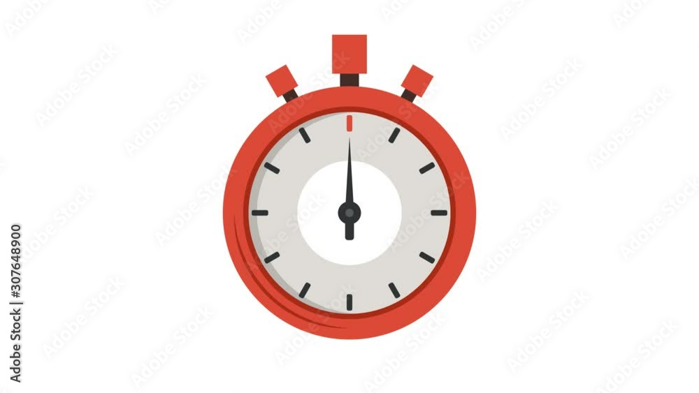 Red stopwatch icon. Cartoon animation. 4K resolution. Red stopwatch icon. Cartoon animation. 4K resolution.