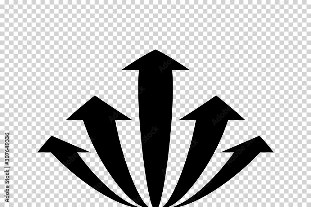 Arrows vector. Flat balck arrows isolated on transoarent background.