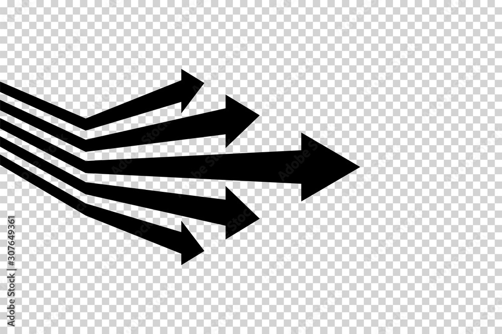 Arrows vector. Flat balck arrows isolated on transoarent background. Arrows vector. Flat balck arrows isolated on transoarent background.
