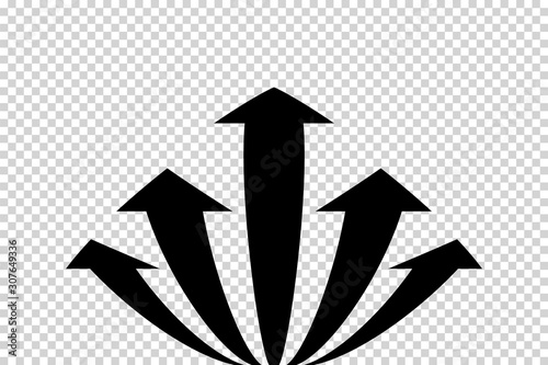 Obraz na płótnie Arrows vector. Flat balck arrows isolated on transoarent background. w salonie