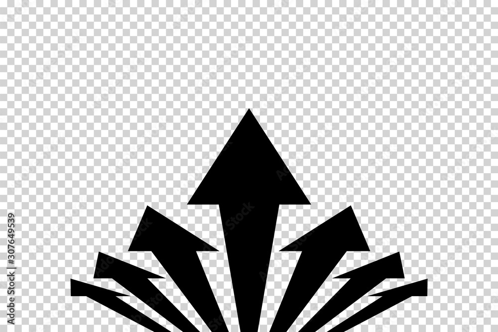 Arrows vector. Flat balck arrows isolated on transoarent background.