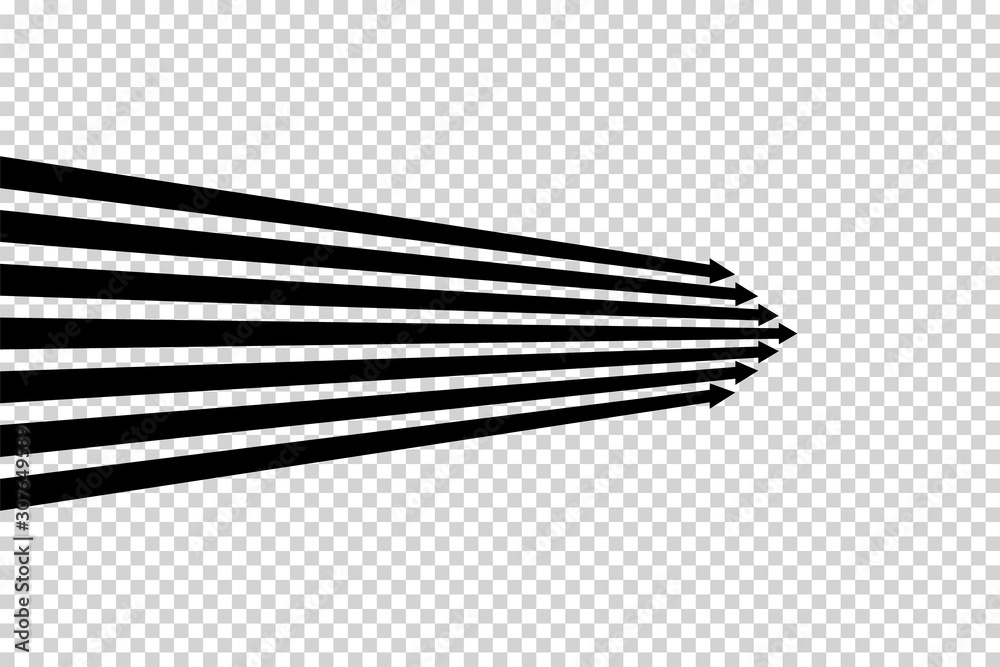 Arrows vector. Flat balck arrows isolated on transoarent background.