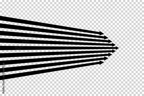 Obraz na płótnie Arrows vector. Flat balck arrows isolated on transoarent background. w salonie
