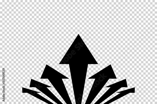 Obraz na płótnie Arrows vector. Flat balck arrows isolated on transoarent background. w salonie