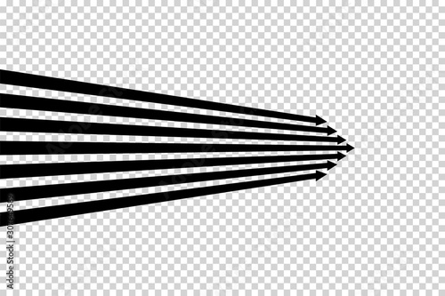 Obraz na płótnie Arrows vector. Flat balck arrows isolated on transoarent background. w salonie