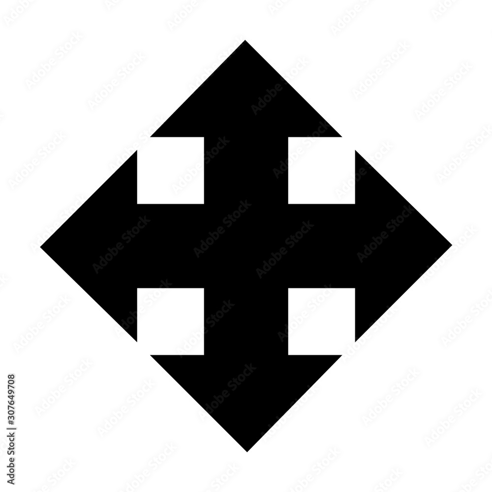 Balck vector arrow isolated on white background.