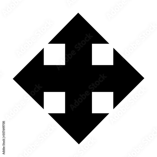 Obraz na płótnie Balck vector arrow isolated on white background. w salonie
