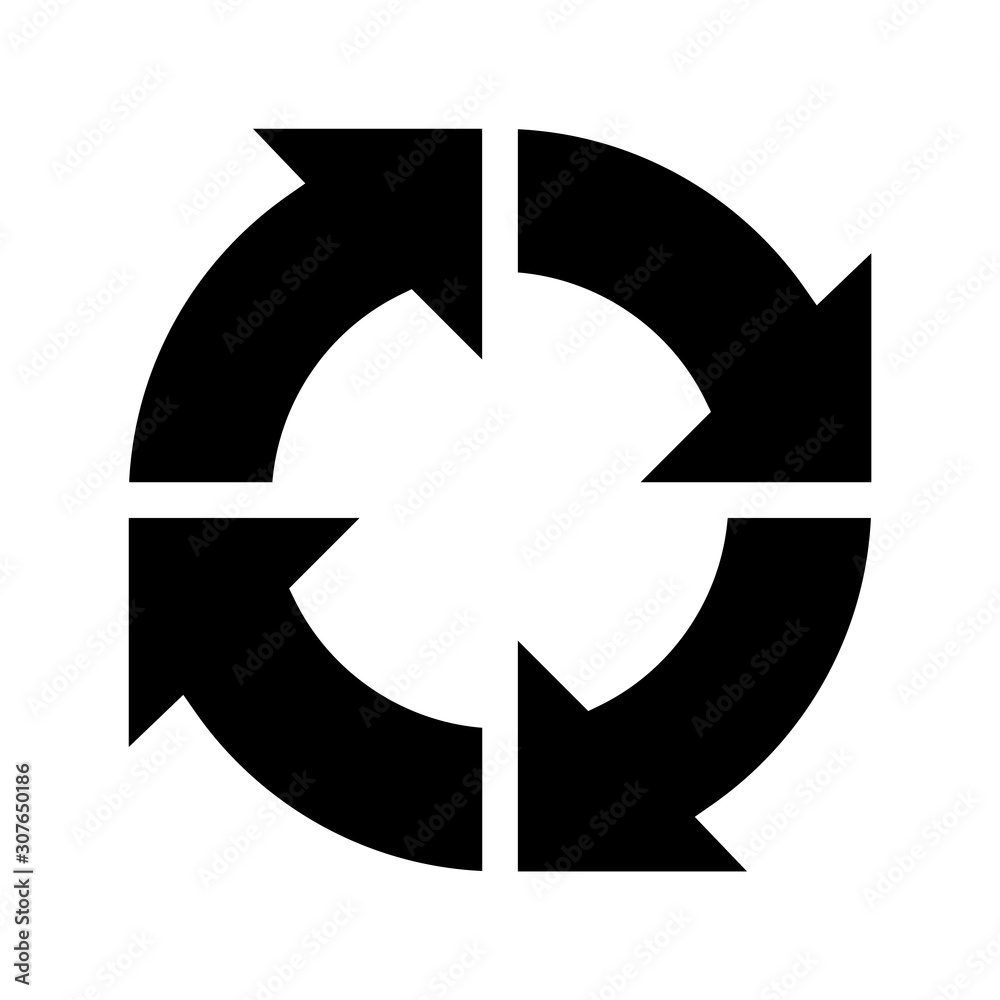 Balck vector arrow isolated on white background.