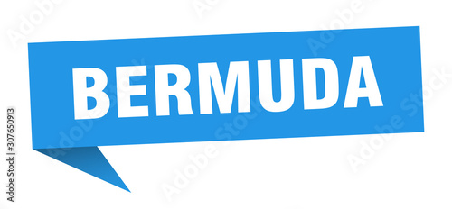 Bermuda sticker. Blue Bermuda signpost pointer sign