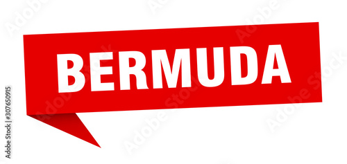 Bermuda sticker. Red Bermuda signpost pointer sign
