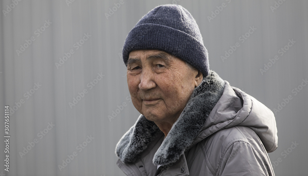 portrait of asian old man outdoors in autumn portrait of asian old man outdoors in autumn