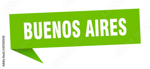 Buenos Aires sticker. Green Buenos Aires signpost pointer sign
