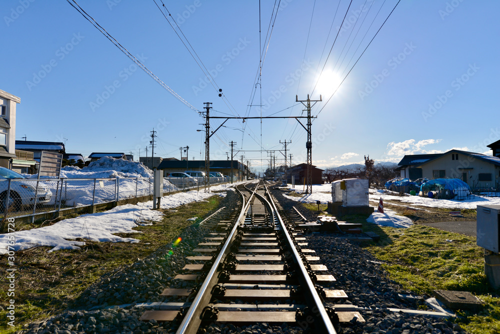 Naklejka premium 田舎の線路