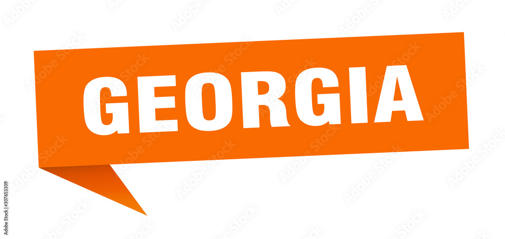 Georgia sticker. Orange Georgia signpost pointer sign Georgia sticker. Orange Georgia signpost pointer sign