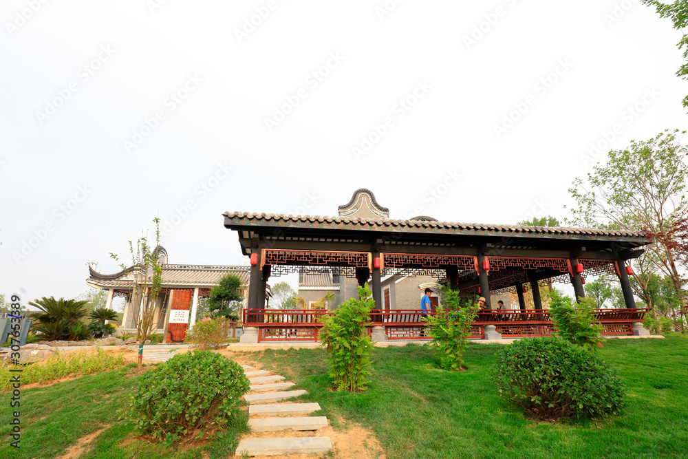 South Lake Park architectural scenery, Tangshan City, Hebei, China South Lake Park architectural scenery, Tangshan City, Hebei, China