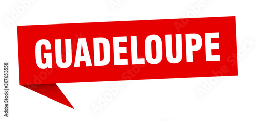 Guadeloupe sticker. Red Guadeloupe signpost pointer sign