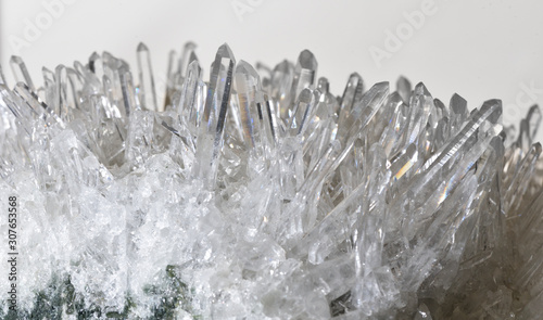 Beautiful and transparent stone mountain crystal, close-up